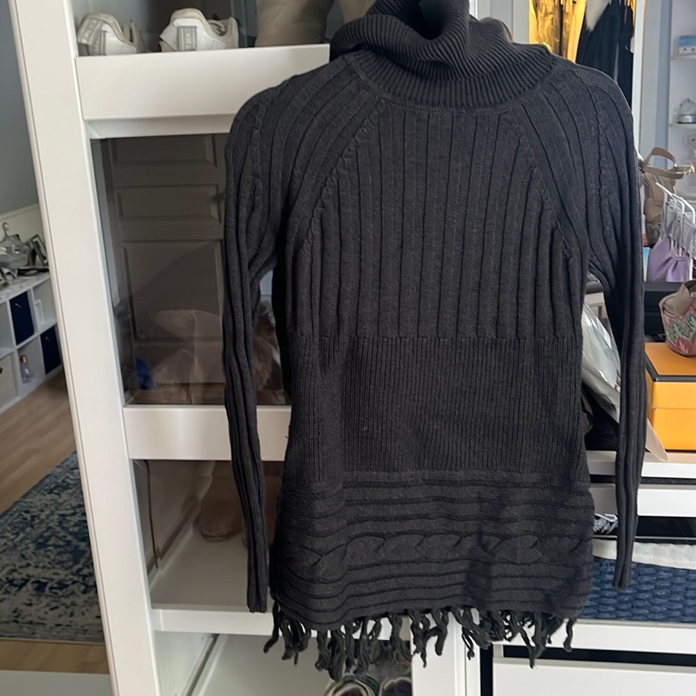 Grey turtleneck sweater